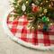 Glitzhome® 4ft. Red & White Plaid Reversible Sherpa & Flannel Christmas Tree Skirt